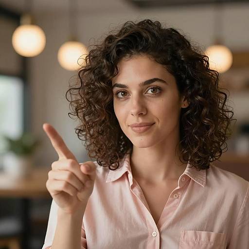 Curious Woman with Bokeh Background
