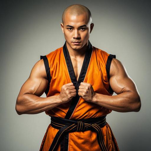 Muscular Shaolin Monk in Traditional Robe