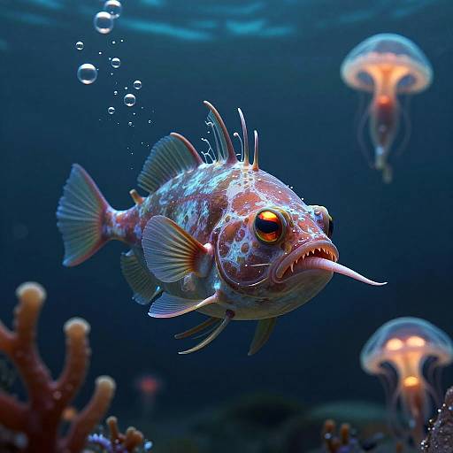 Menacing Deep Sea Anglerfish 3D Render