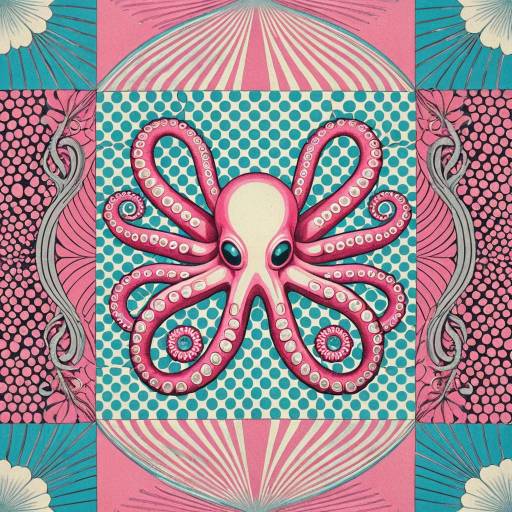 Retro Psychedelic Octopus Optical Illusion