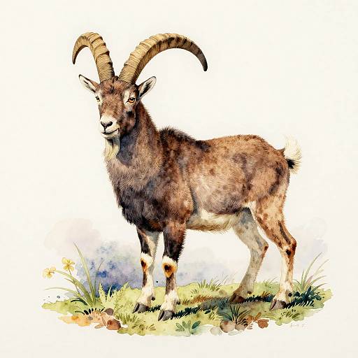 Vintage Victorian Mountain Goat Portrait