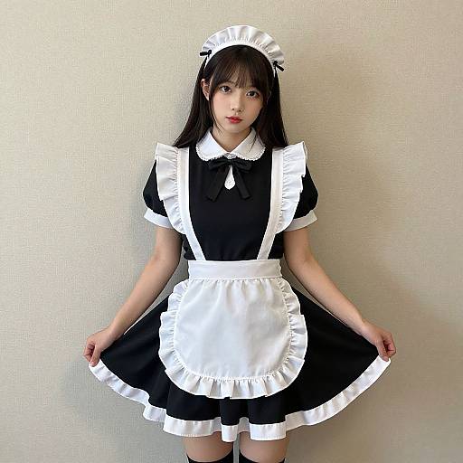 Woman in Saucy Maid Outfit