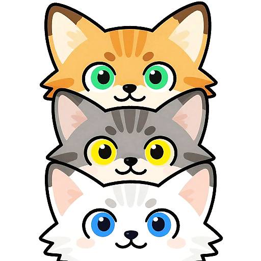 Playful Cartoon Fox Trio Artwork