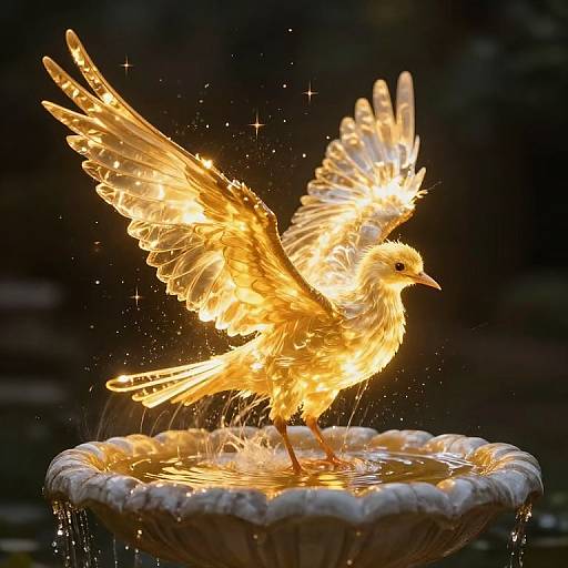 Ethereal Bird in Golden Light