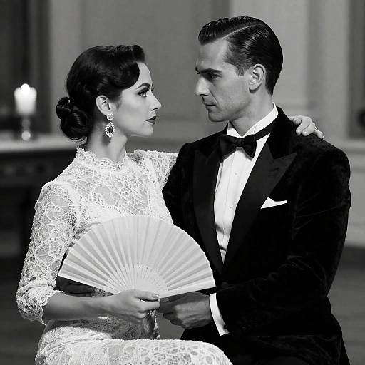 Elegant Vintage Dance in Black and White