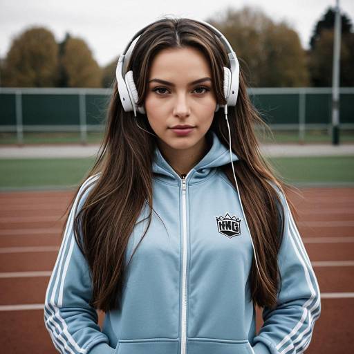 Stylish Girl in King Tracksuit Outdoors