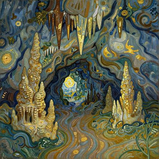 Enchanting Cave Entrance by Van Gogh