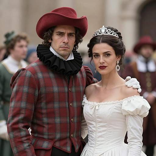 Couple in Historical Period Costumes