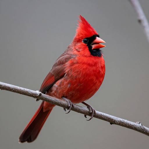 Vibrant Male Northern Cardinal Perched