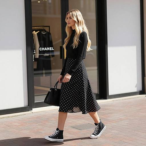 Chic Blonde Woman at Chanel Store