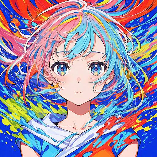 Vibrant Floating Water Girl Wallpaper