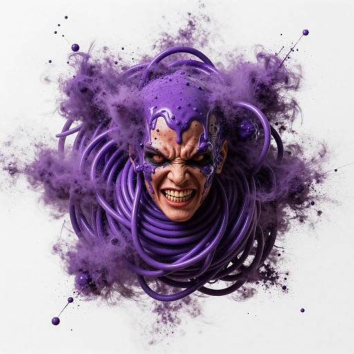 Ultrarealistic Purple Dust Action Painting