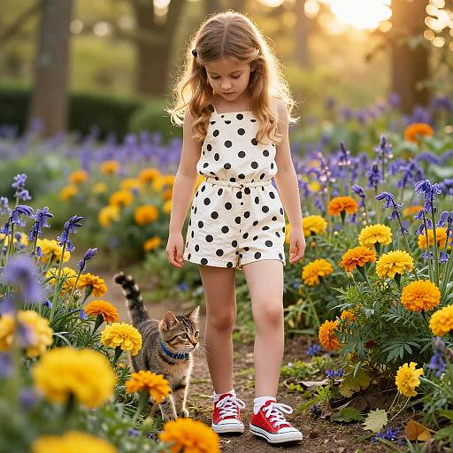 Teen Girl in Vintage Garden Glow