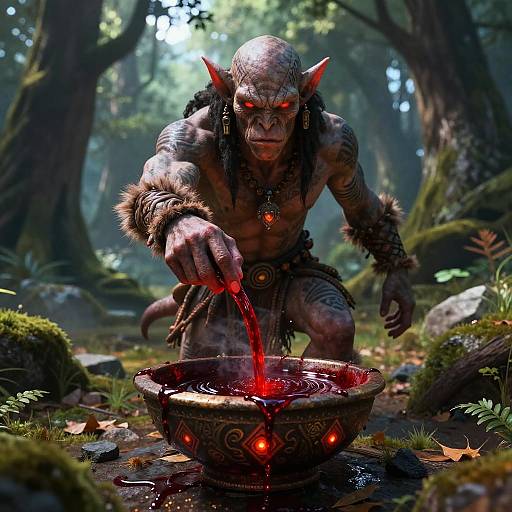 Shaman Gnoll Ritual in Mystic Forest
