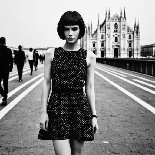 Milan Runway Fashion Model Pose