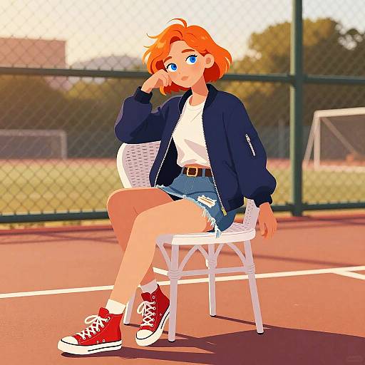 Fiery-Haired Teen Fashion Portrait