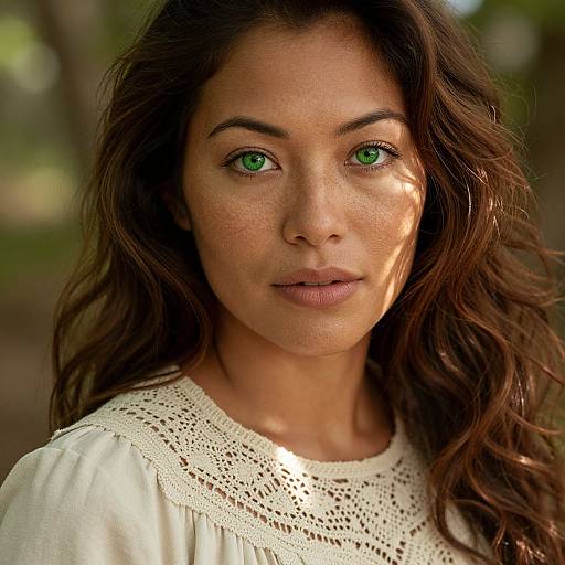 Enigmatic Polynesian Woman Close-Up Portrait