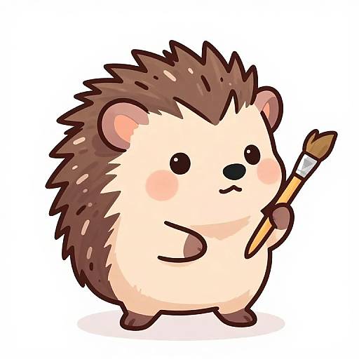 Cute Pixar-Style Hedgehog Artist