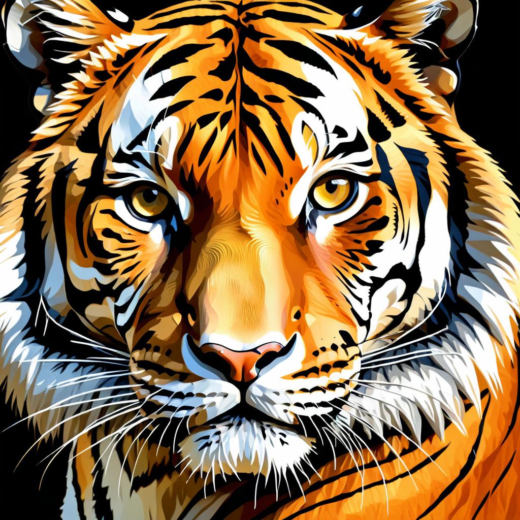 Majestic Bengal Tiger Portrait in Detail