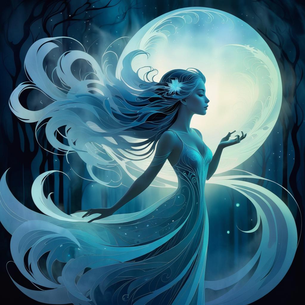 Enchanting Wind Sylph in Ethereal Fog