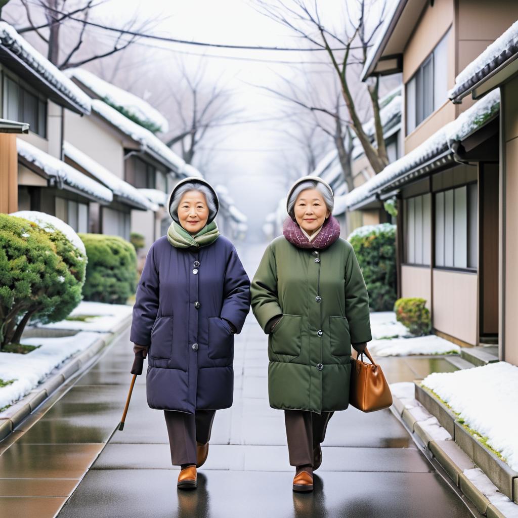 Heartwarming Scene of Elderly Companionship