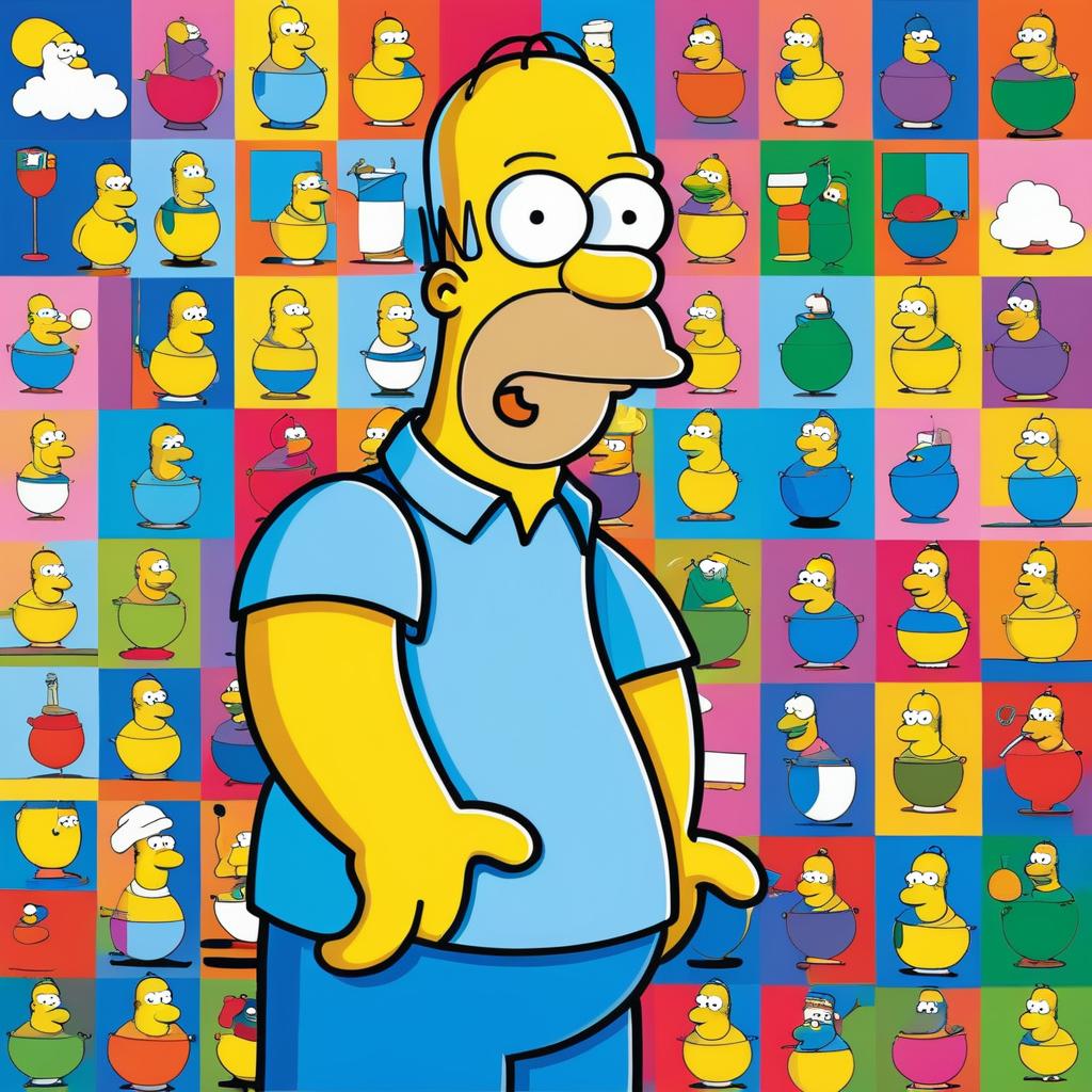 Whimsical Homer Simpson Inspired by Hargreaves