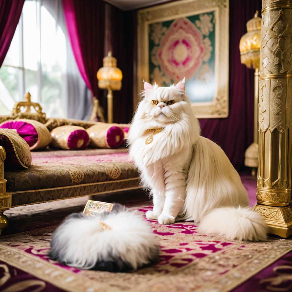 Regal Persian Cat in Luxurious Daycare