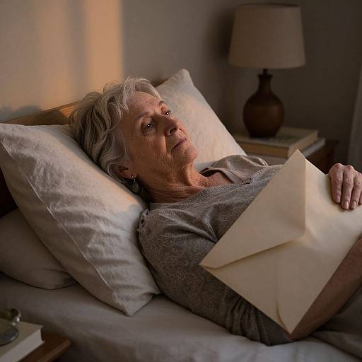 Twilight Reflection of Elderly Woman