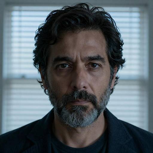 Intense Portrait of a Middle-Aged Man