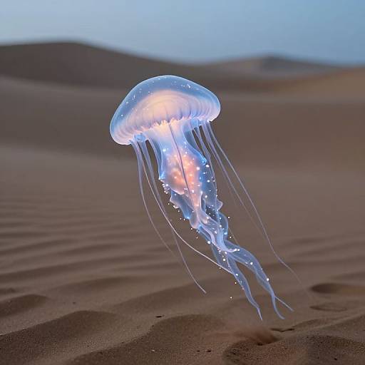 Mechanical Jellyfish Drifting Through Desert