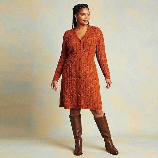 Curvy Woman Pastel Thanksgiving Cable Knit