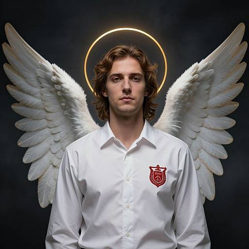 Serene Angelic Man with Halo