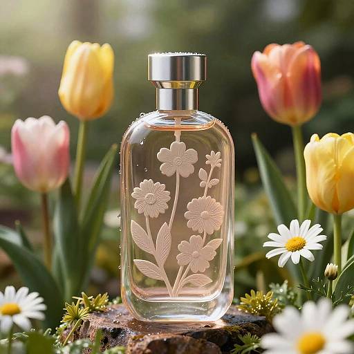 Modern Floral Perfume Bottle Design