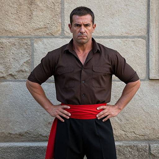 Confident Man by Stone Wall