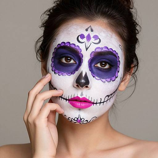 Intricate Sugar Skull Makeup Art