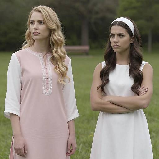 Two Women in a Grassy Field