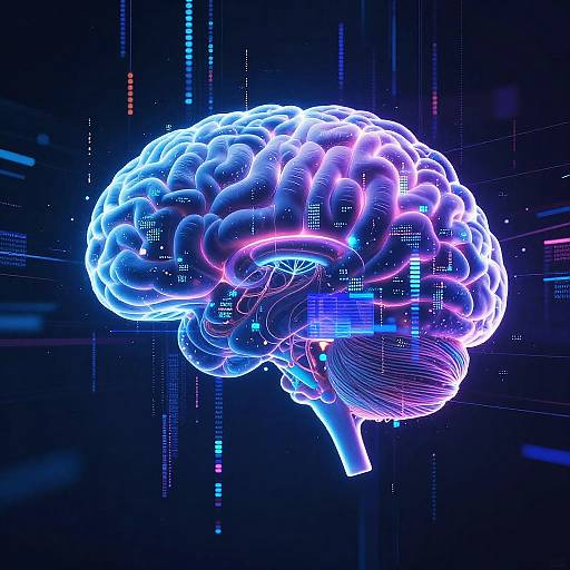 Cyberpunk Digital Brain Visualization