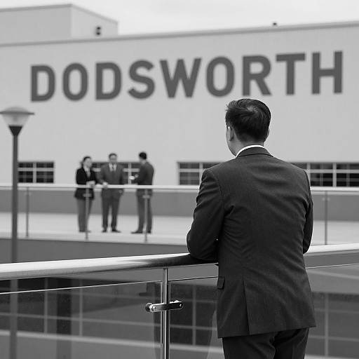 Mysterious Figure at Industrial Landscape