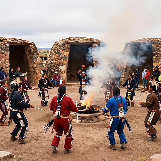 Chaco Canyon Native Ceremony Scene
