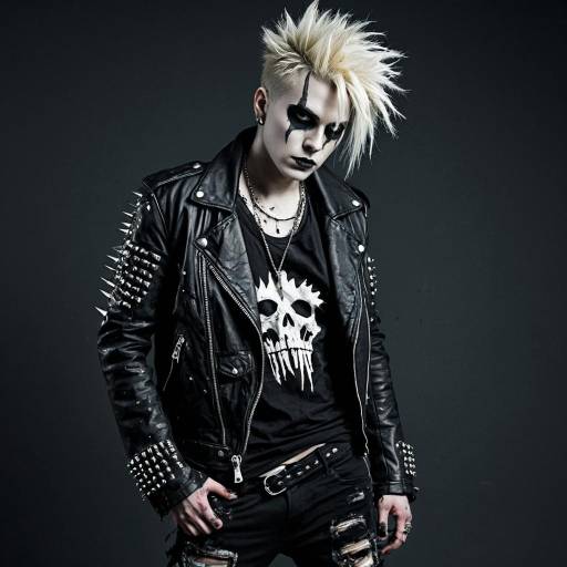 Zombie King Punk Cosplay with Studded Leather Jacket