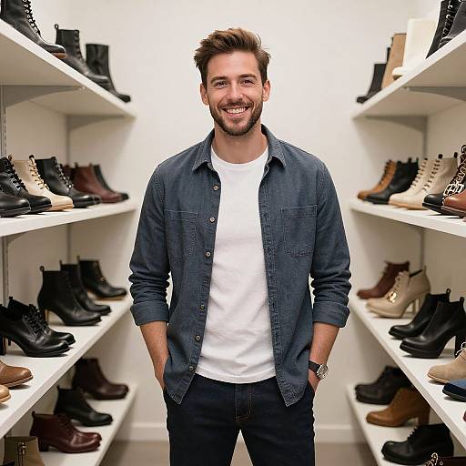 Confident Stylish Man in Retail Space
