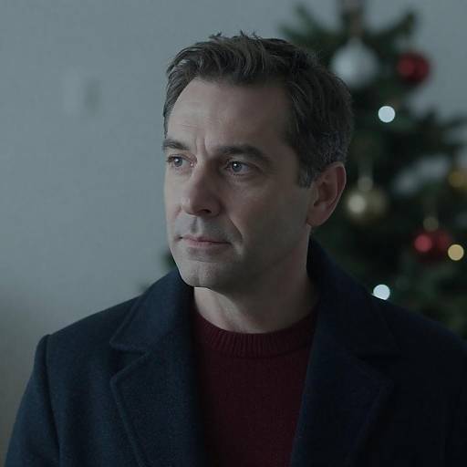 Thoughtful Man by Holiday Tree Lights