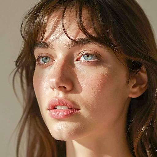 Radiant Woman in Sunlit Close-Up