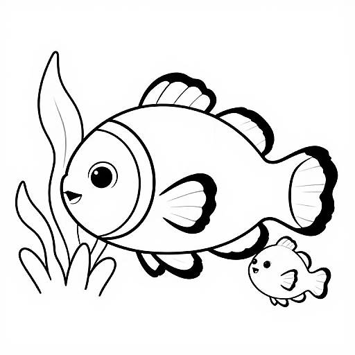 Suprematism Clownfish Coloring Page