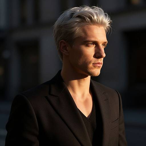 Cinematic Portrait of Silver-Haired Man