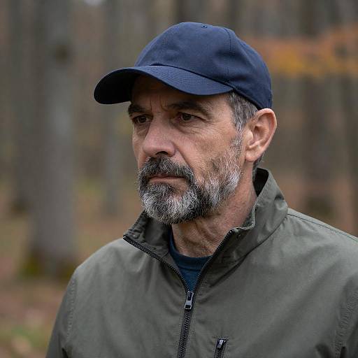 Serious Middle-Aged Man in Nature