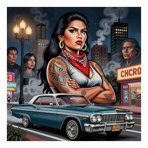 Vibrant Chicano Art of a Strong Woman