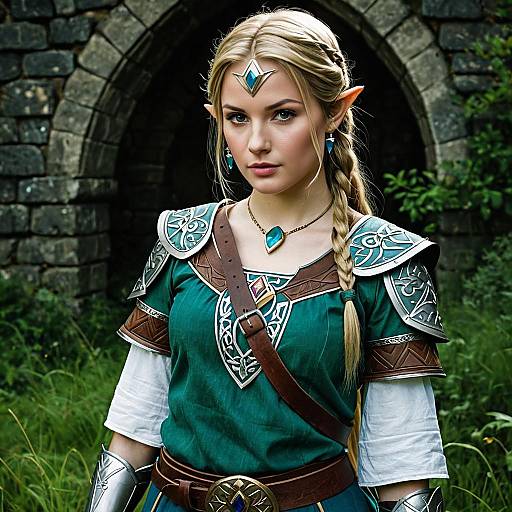 Realistic Princess Zelda Cosplay in Medieval Setting