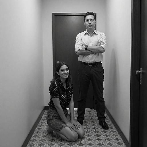 Contrasting Emotions in a Hallway Scene