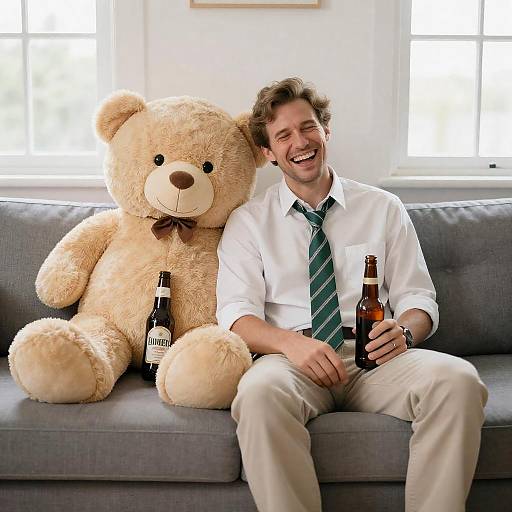 Laughing Man and Teddy Bear Duo